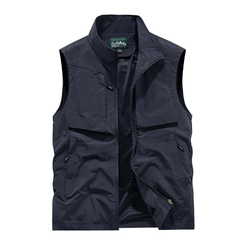 Herren Utility-Outdoorweste mit Mesh-Futter, durchgehendem Reißverschluss und Multifachtaschen Nord Taschen