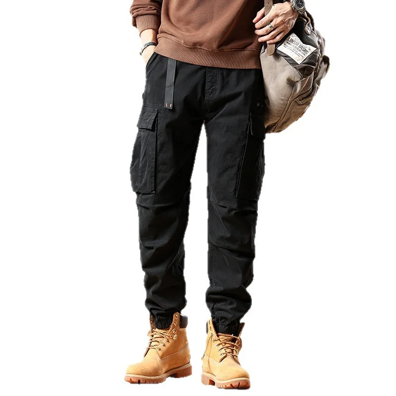 Herren Utility-Cargo-Hose mit verstellbarem Gürtelbund, Mehrfachtaschen und elastischem Saum Nord Taschen