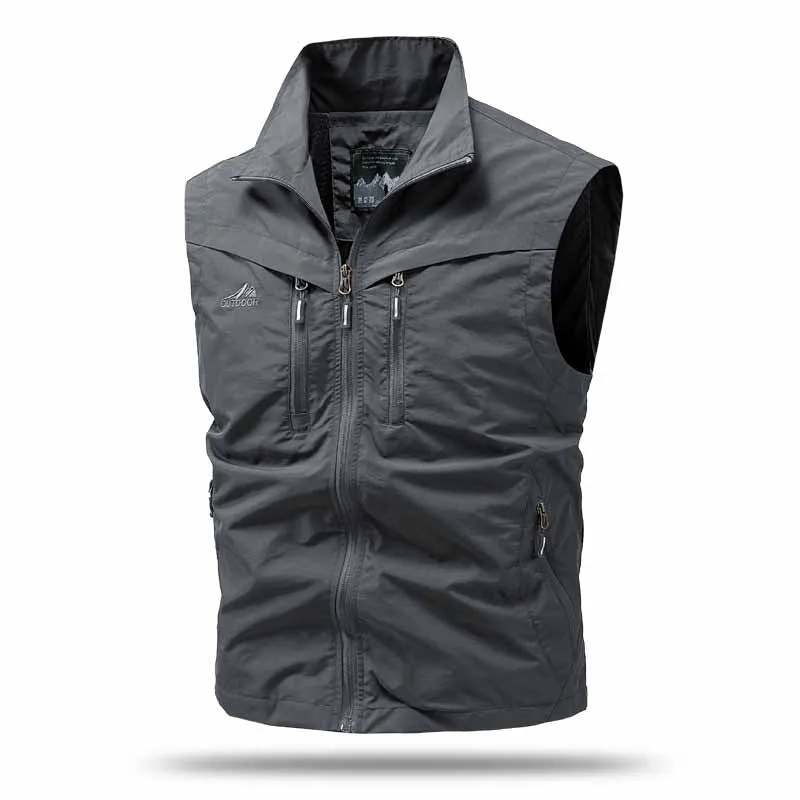 Herren Technische Utility-Weste mit hohem Kragen und Multifachtaschen Nord Taschen