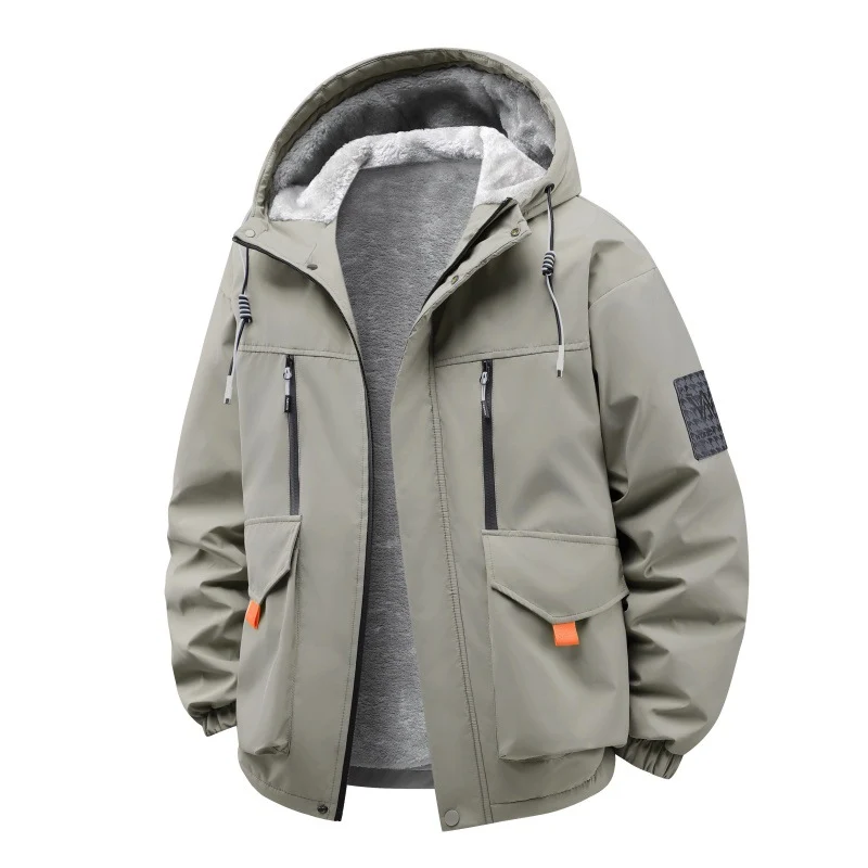 Herren Technische Outdoorjacke mit Teddyfutter, winddichter Außenschicht und Multifunktionstaschen Nord Taschen