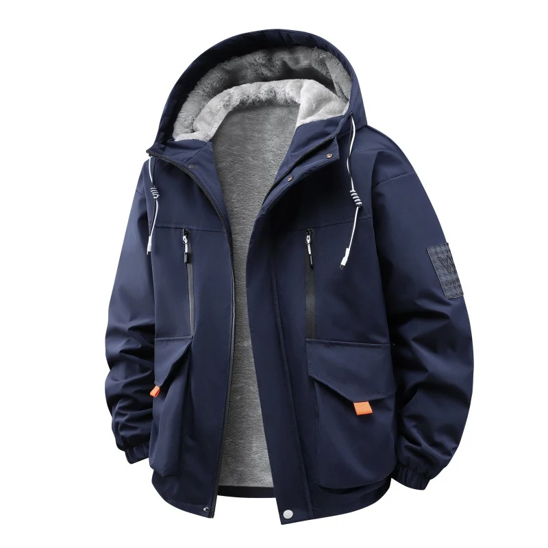 Herren Technische Outdoorjacke mit Teddyfutter, winddichter Außenschicht und Multifunktionstaschen Nord Taschen