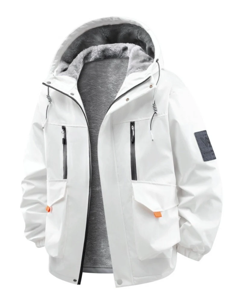 Herren Technische Outdoorjacke mit Teddyfutter, winddichter Außenschicht und Multifunktionstaschen Nord Taschen
