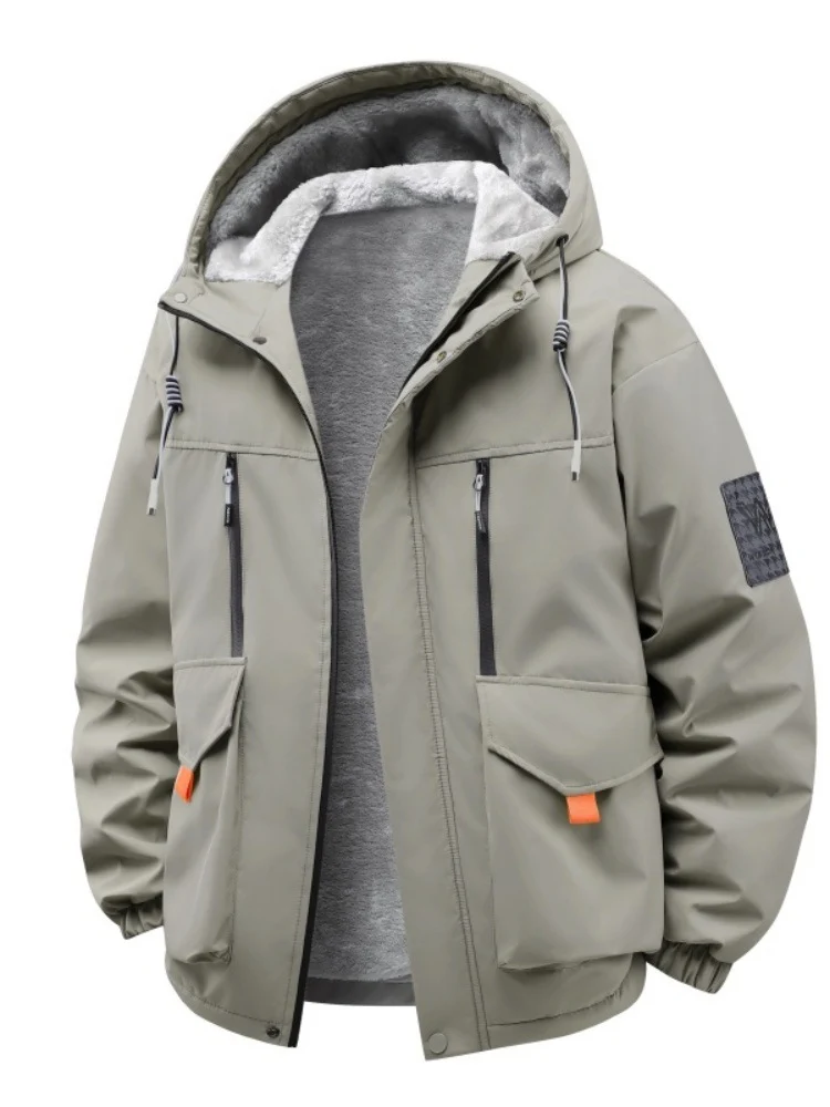 Herren Technische Outdoorjacke mit Teddyfutter, winddichter Außenschicht und Multifunktionstaschen Nord Taschen
