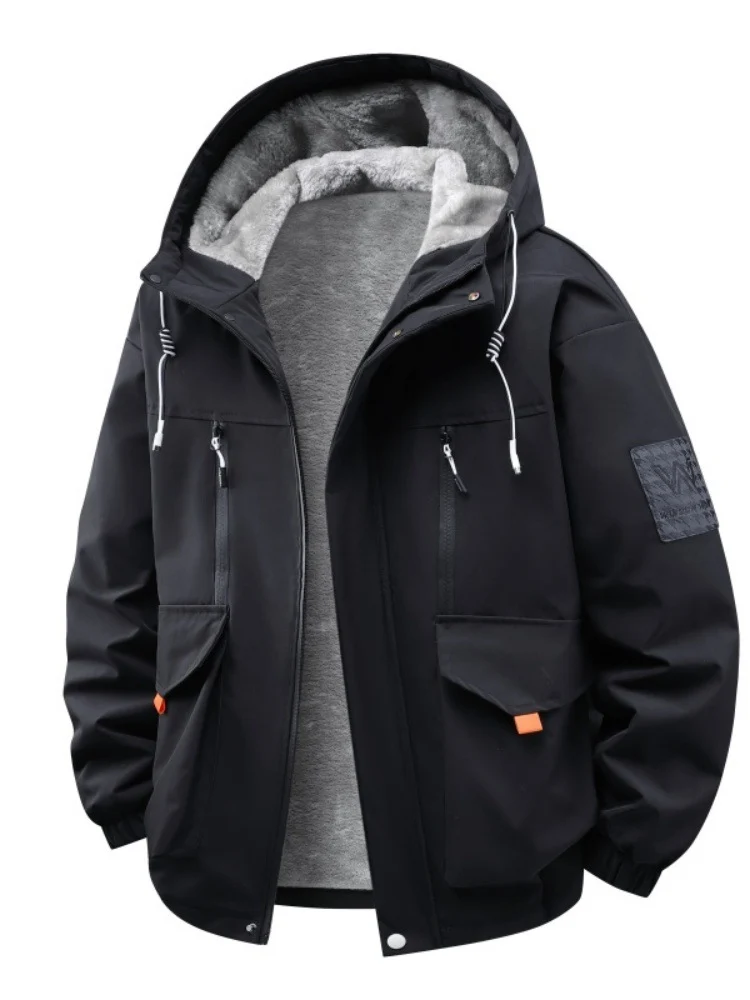 Herren Technische Outdoorjacke mit Teddyfutter, winddichter Außenschicht und Multifunktionstaschen Nord Taschen