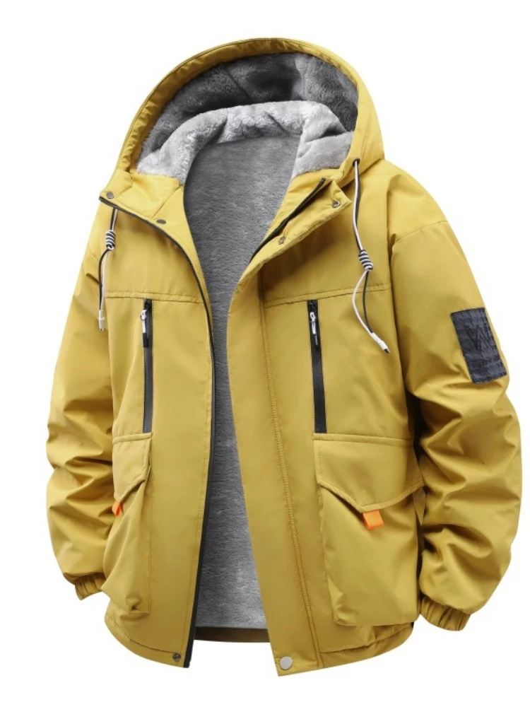 Herren Technische Outdoorjacke mit Teddyfutter, winddichter Außenschicht und Multifunktionstaschen Nord Taschen