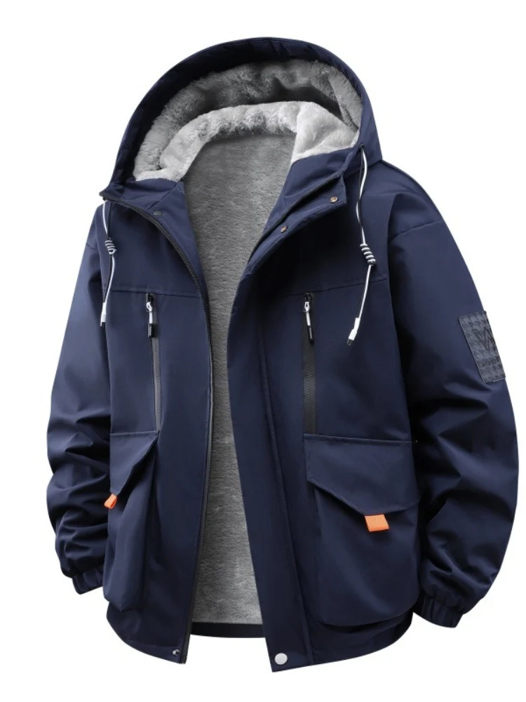 Herren Technische Outdoorjacke mit Teddyfutter, winddichter Außenschicht und Multifunktionstaschen Nord Taschen