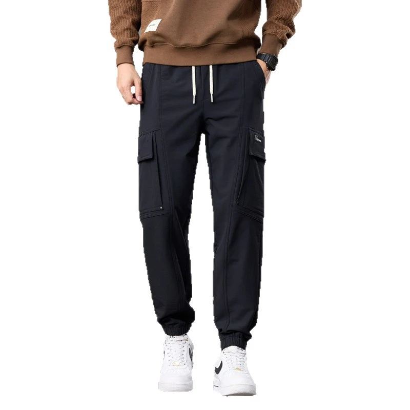 Herren Tapered Cargo-Joggerhose mit Knieeinsatz, Tunnelzugbund und Klappentaschen Nord Taschen