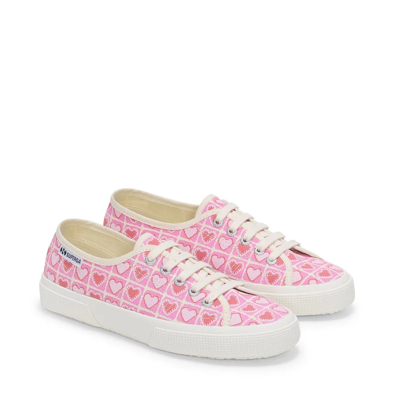3750 HEART CROCHET PRINT LEGGERA - Le Superga - Low Cut - Woman - Pink-Beige-Coral