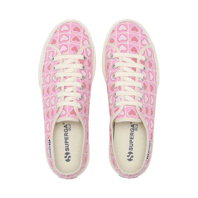 3790 PLATFORM HEART CROCHET PRINT LEGGERA - Lady Shoes - Wedge - Woman - Pink-Beige-Coral