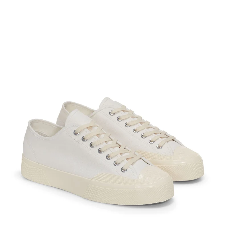 2432 WORKS LOW CUT COTTON CANVAS - Sneakers - Low Cut - Unisex - White-Off White
