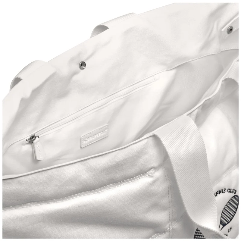 TENNIS MATCH PADDED TOTE BAG - Bags - Tote Bag - Unisex - White Avorio-Navy