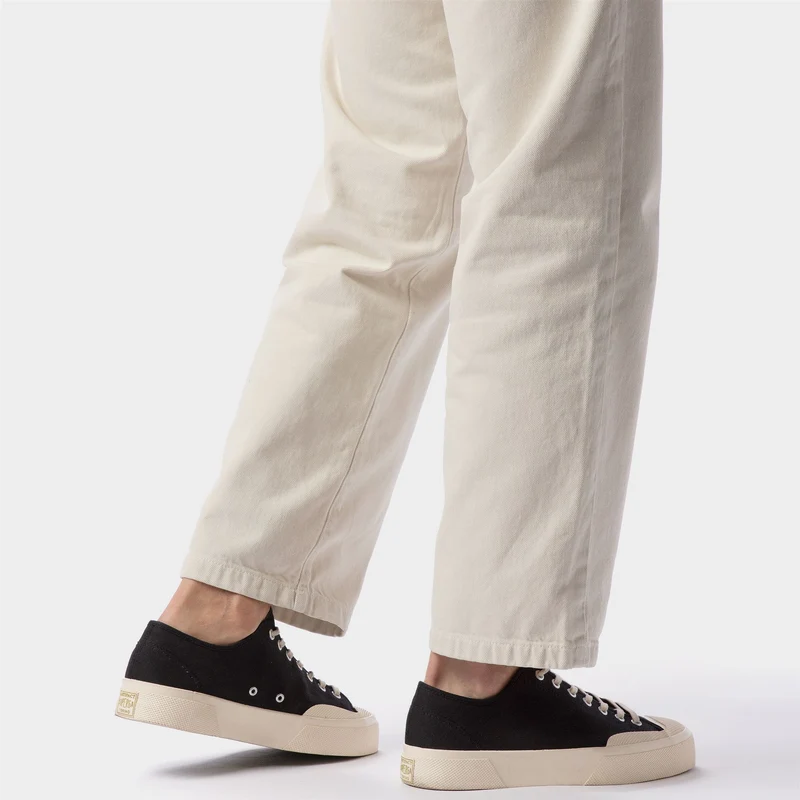 2432 WORKS LOW CUT COTTON CANVAS - Sneakers - Low Cut - Unisex - Black-Off White
