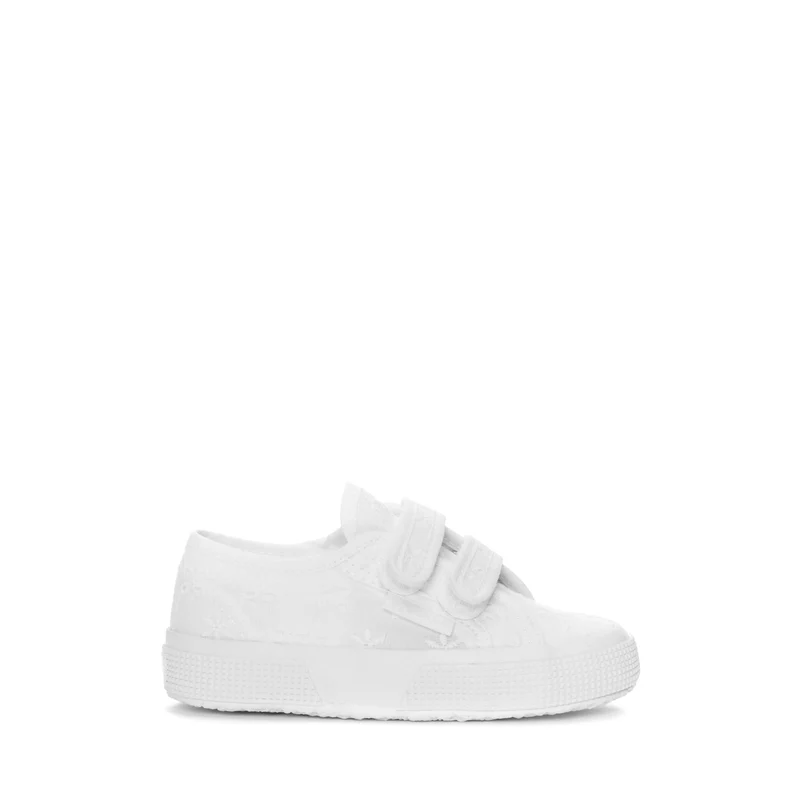 2750 KIDS STRAPS FLOWER SANGALLO - Le Superga - Low Cut - Girl - Total White
