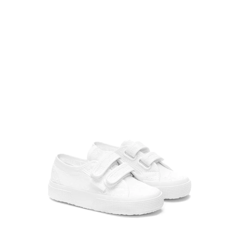 2750 KIDS STRAPS FLOWER SANGALLO - Le Superga - Low Cut - Girl - Total White