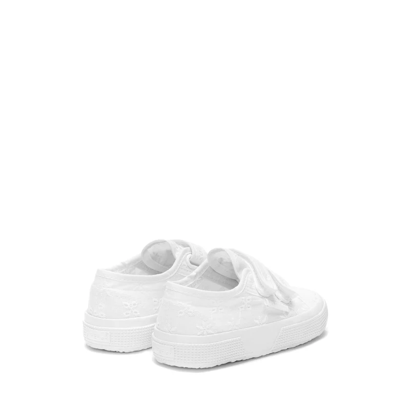 2750 KIDS STRAPS FLOWER SANGALLO - Le Superga - Low Cut - Girl - Total White