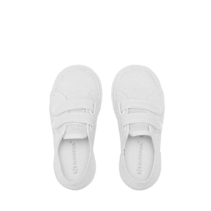 2750 KIDS STRAPS FLOWER SANGALLO - Le Superga - Low Cut - Girl - Total White