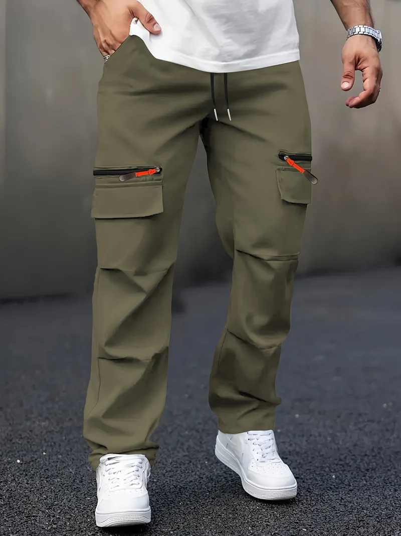 Herren Cargo-Jogginghose mit Multifunktionstaschen, Tunnelzug & Reißverschlüssen Nord Taschen