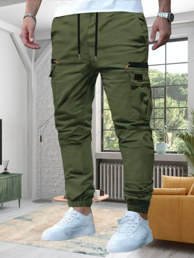 Herren Cargo-Jogginghose mit multifunktionalen Reißverschluss- und Klappentaschen, elastischem Bund & Bündchen Nord Taschen