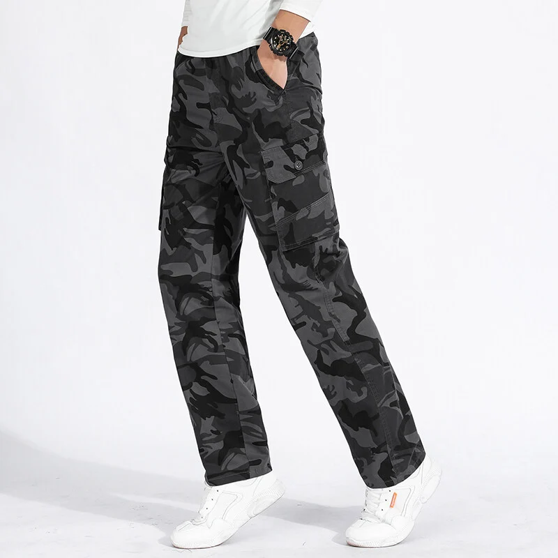 Herren Camouflage Cargohose im Army‑Stil mit geradem Schnitt, Mehrfach‑Taschen & robusten Nähten Nord Taschen