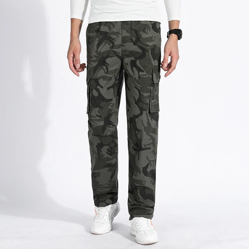 Herren Camouflage Cargohose im Army‑Stil mit geradem Schnitt, Mehrfach‑Taschen & robusten Nähten Nord Taschen