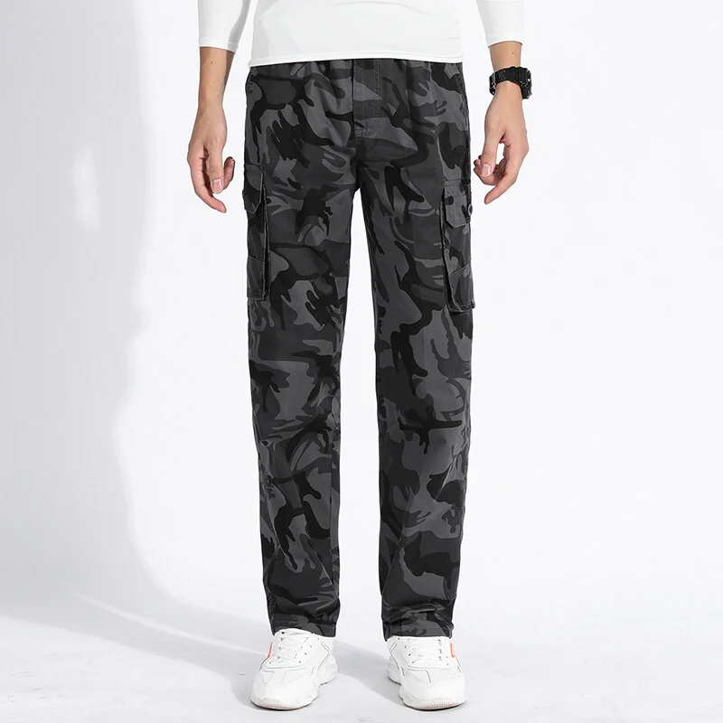 Herren Camouflage Cargohose im Army‑Stil mit geradem Schnitt, Mehrfach‑Taschen & robusten Nähten Nord Taschen
