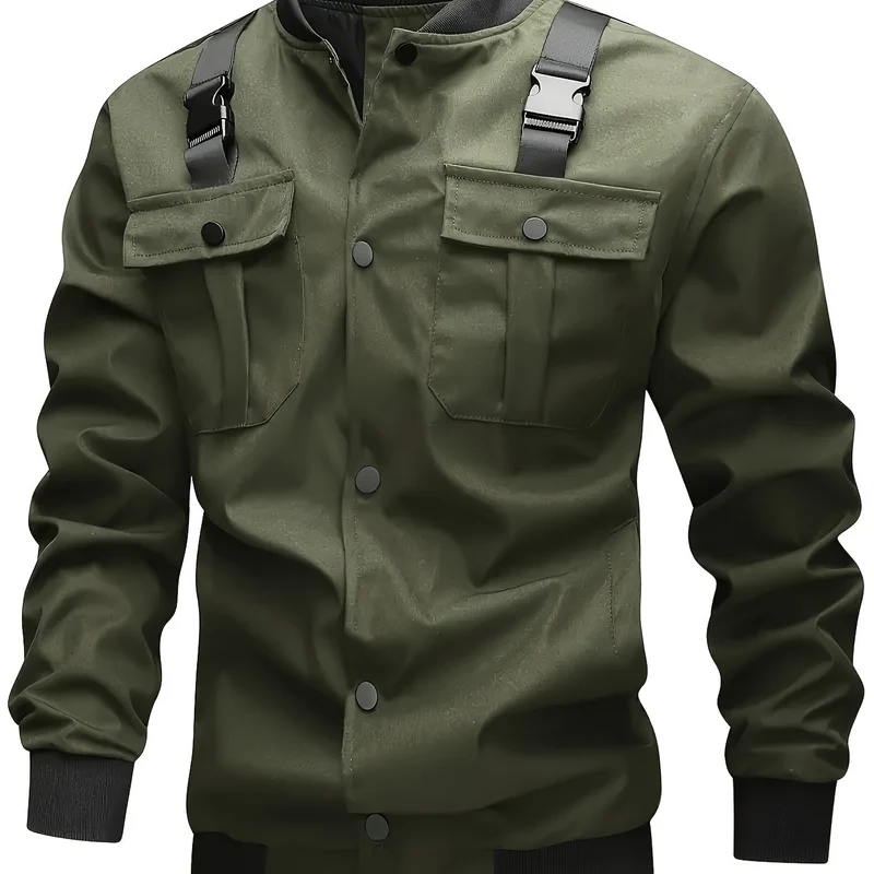 Herren Camouflage-Bomberjacke im Utility-Stil mit Brusttaschen, Schultergurten und Rippbündchen Nord Taschen