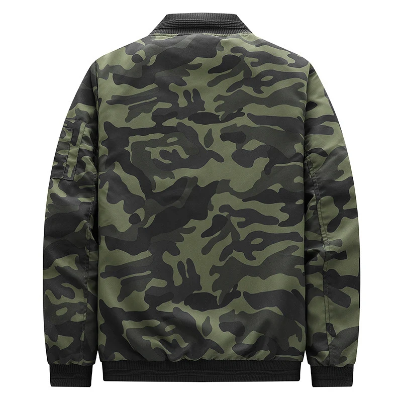 Herren Camouflage-Bomberjacke im Military‑Look mit Reißverschluss und Ärmel‑Utilitytasche Nord Taschen