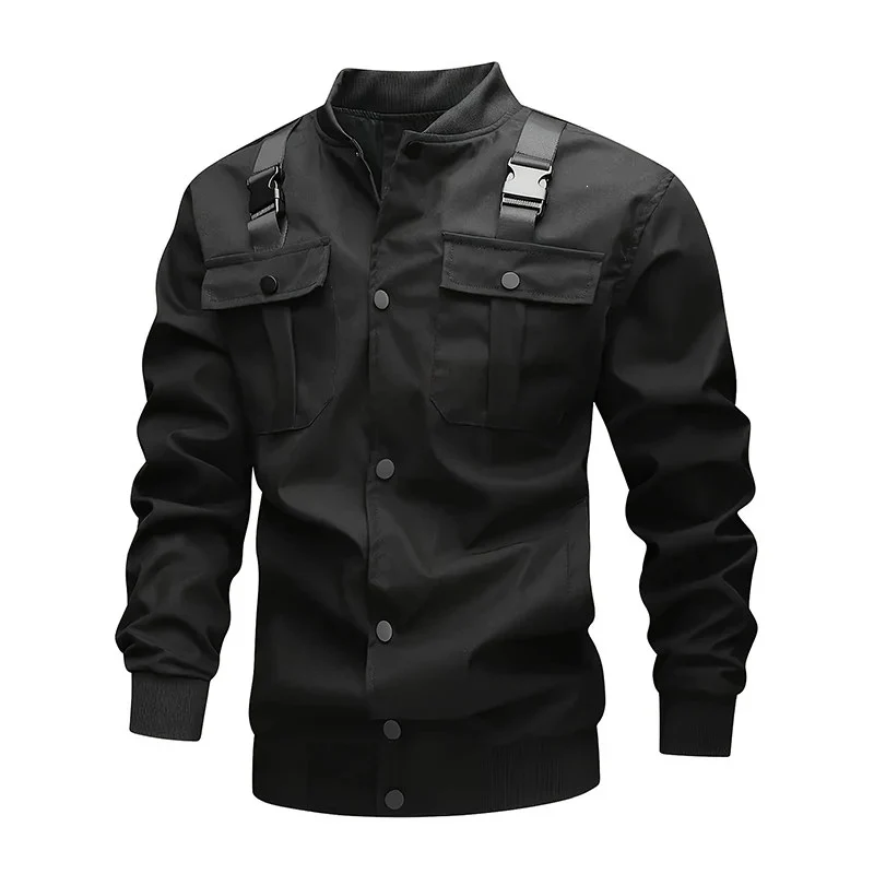 Herren Bomberjacke im Utility‑Stil mit Schulterträgern, Druckknopfleiste & Pattentaschen Nord Taschen