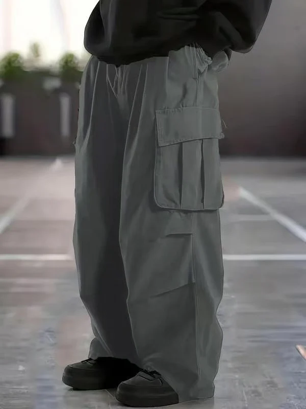 Herren Baggy-Cargohose im Oversize-Utility-Style mit elastischem Bund & Mehrfachtaschen Nord Taschen