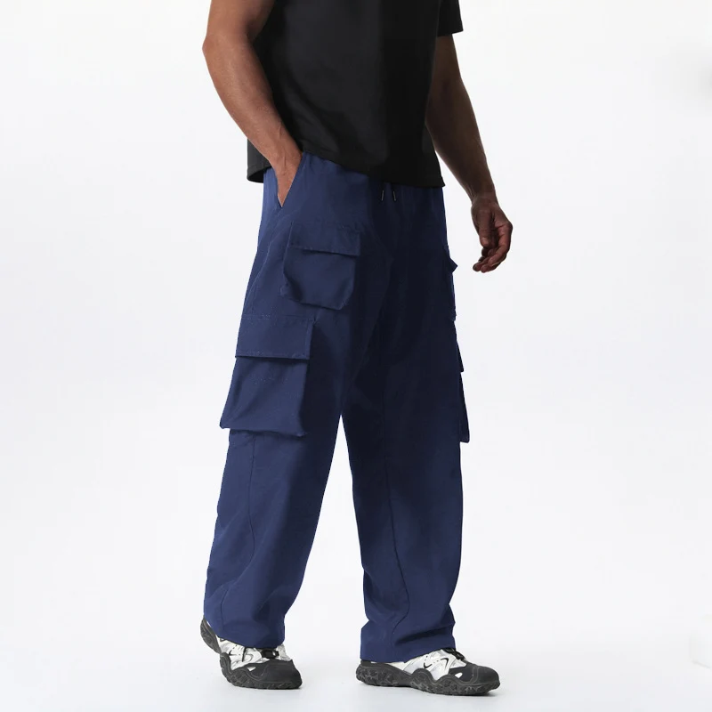 Herren Baggy-Cargohose im Multi-Taschen Utility-Style mit Kordelbund Nord Taschen