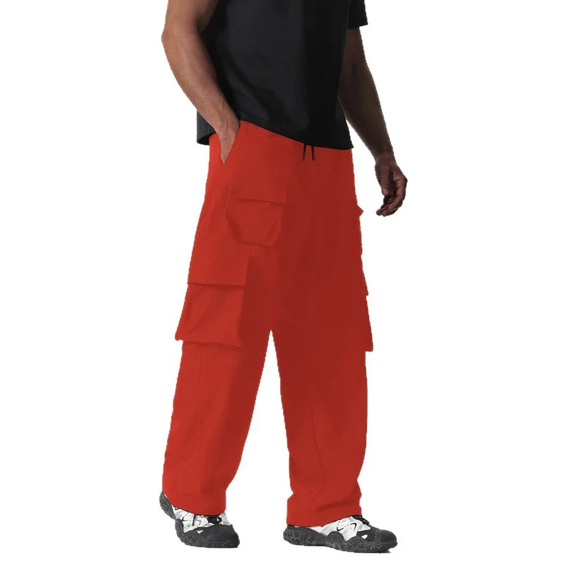 Herren Baggy-Cargohose im Multi-Taschen Utility-Style mit Kordelbund Nord Taschen