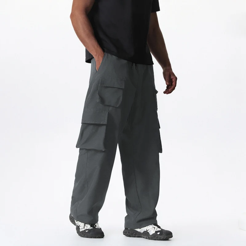 Herren Baggy-Cargohose im Multi-Taschen Utility-Style mit Kordelbund Nord Taschen