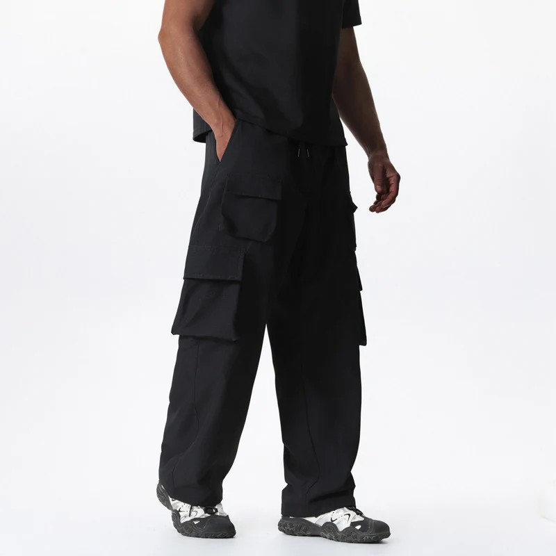 Herren Baggy-Cargohose im Multi-Taschen Utility-Style mit Kordelbund Nord Taschen