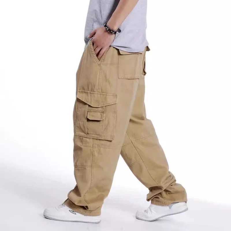 Herren Baggy-Cargohhose mit weitem Bein und Multifunktionstaschen Nord Taschen