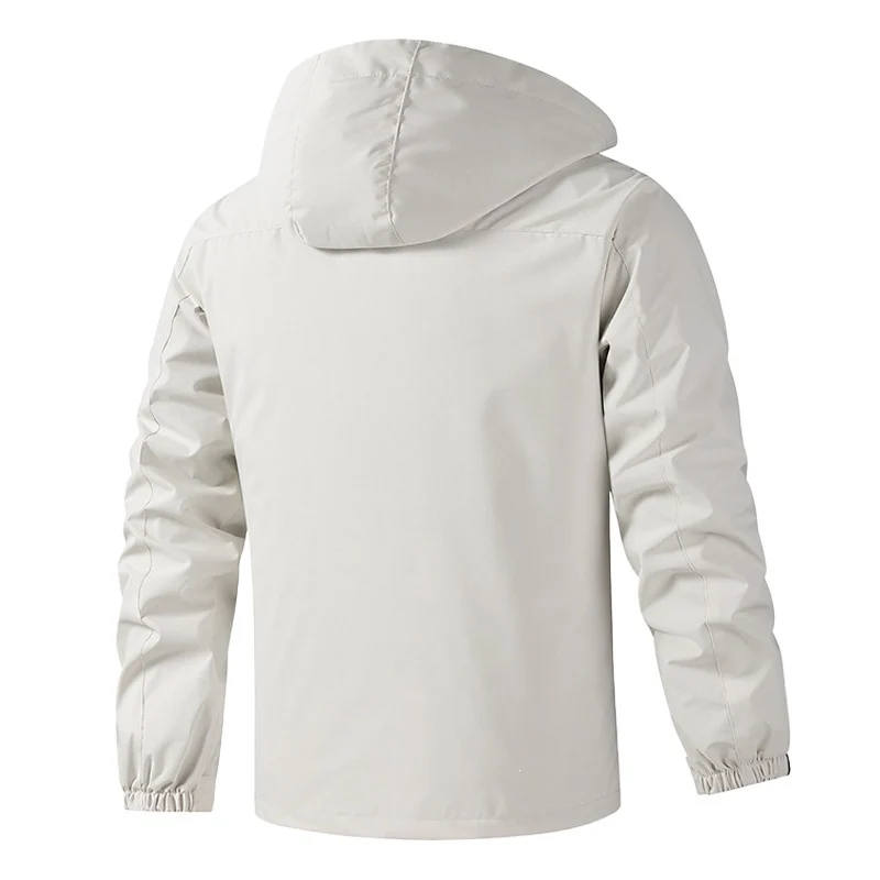 Herren Atmungsaktive wasserabweisende Kapuzen-Outdoorjacke mit kariertem Innenfutter, Multifunktions-Taschen & verstellbarer Kapuze Nord Taschen