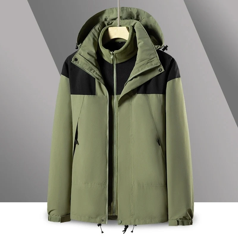 Herren 2‑in‑1 Softshell‑Fleece Hybridjacke mit abnehmbarer Kapuze Nord Taschen