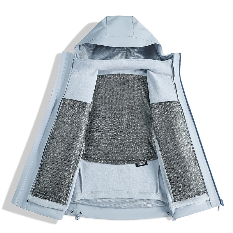 Damen Zweiteiliges wasserdichtes Funktionsjacken-Set mit herausnehmbarer Fleece-Innenjacke Nord Taschen