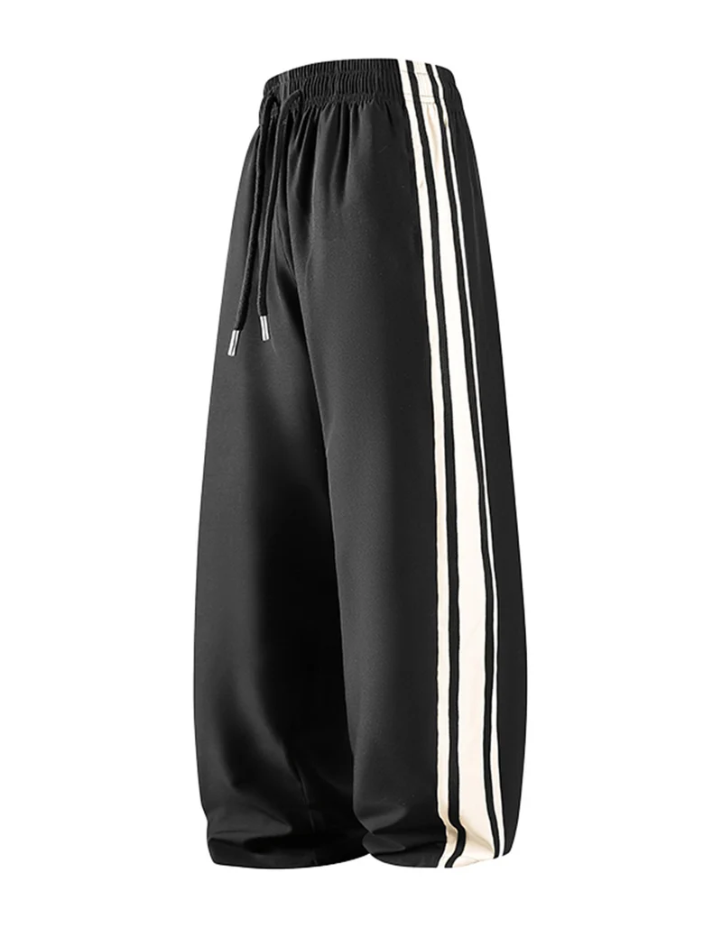 Damen Weite Trackpants mit Tunnelzugbund und seitlichen Kontraststreifen Nord Taschen