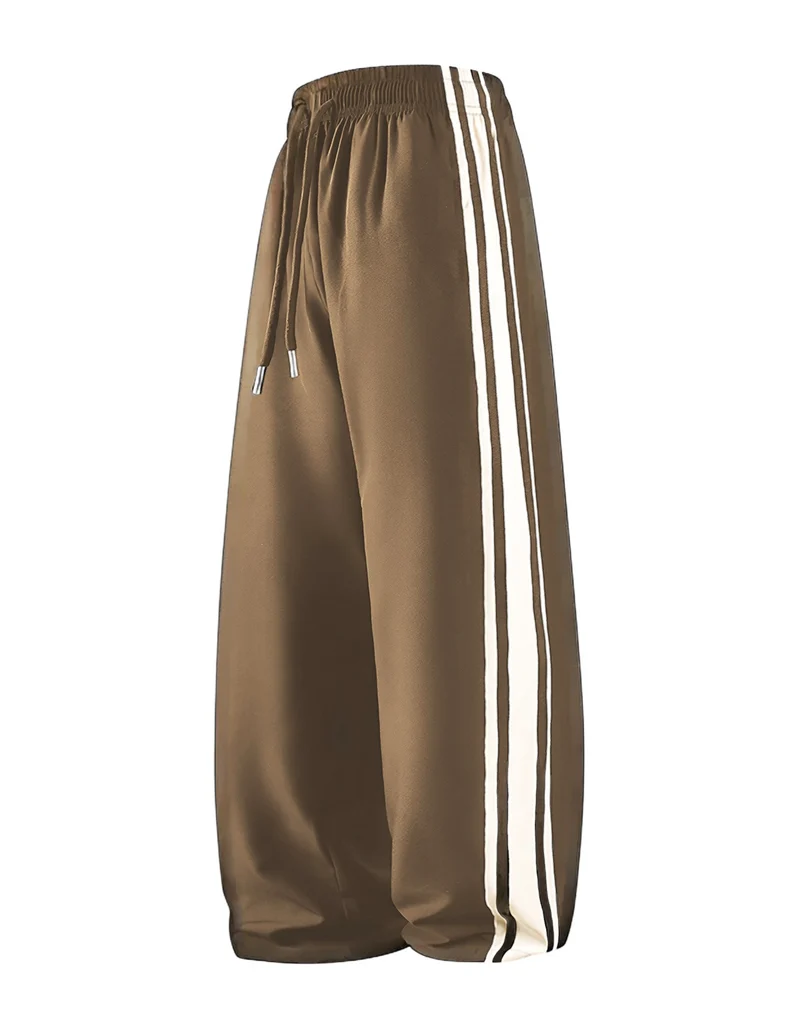 Damen Weite Trackpants mit Tunnelzugbund und seitlichen Kontraststreifen Nord Taschen