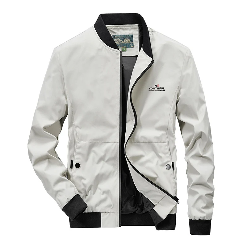 Herren minimalistischer Nylon-Flightblouson mit hohem Rippkragen, leicht wattiert und wasserabweisend Nord Taschen