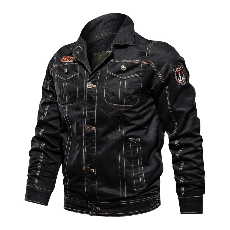 Herren Military‑inspirierte Canvas‑Fieldjacke mit kontrastierenden Ziernähten und Brustklappen Nord Taschen