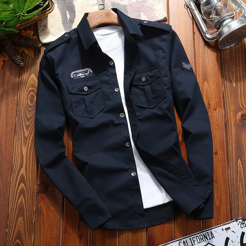 Herren Militärinspirierte Utility‑Hemdjacke mit Schulterklappen und Pattentaschen Nord Taschen