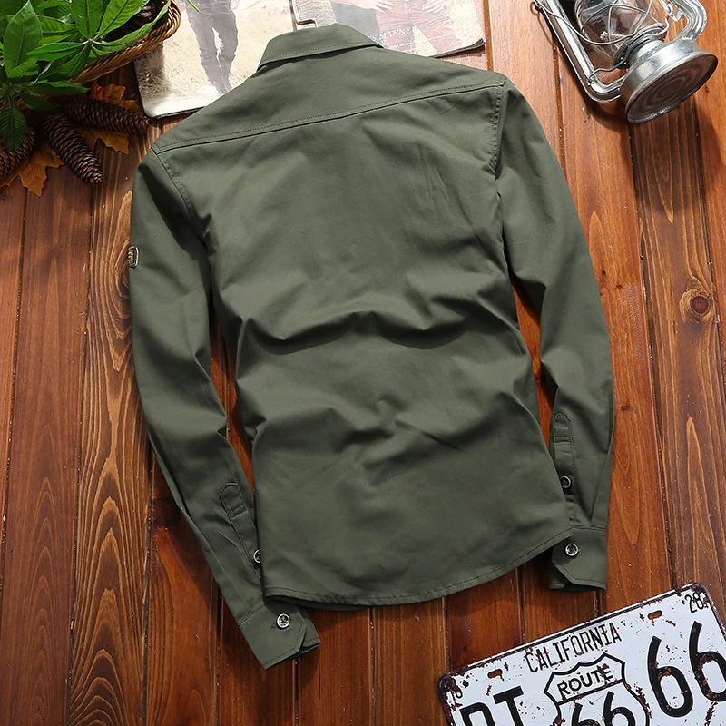 Herren Militärinspirierte Utility‑Hemdjacke mit Schulterklappen und Pattentaschen Nord Taschen