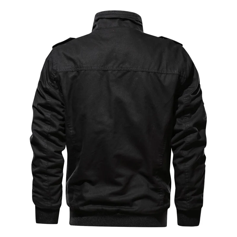 Herren Militärinspirierte Canvas‑Fieldjacke mit Epauletten, Brustpattentaschen und Rippbündchen Nord Taschen