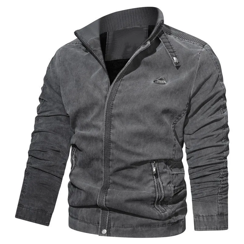Herren Mikrofaser-Canvas-Blouson im Pilotenstil mit gerafften Ärmeln und verdeckten Reißverschlüssen Nord Taschen