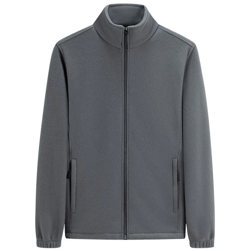Herren Microfleece Outdoorjacke mit Stehkragen und durchgehendem Reißverschluss Nord Taschen