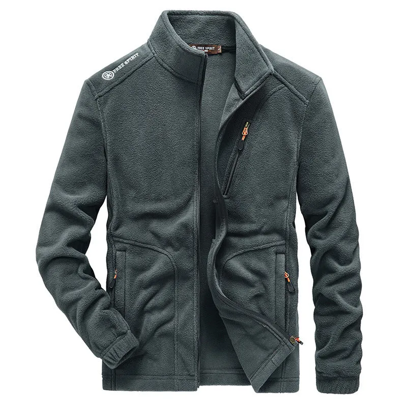 Herren Microfleece-Outdoorjacke mit Stehkragen, durchgehendem Reißverschluss und Ziptaschen Nord Taschen