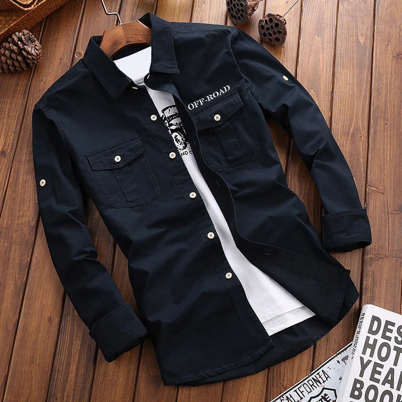 Herren Longline Canvas-Overshirt im Utility-Stil mit Brustpattentaschen Nord Taschen