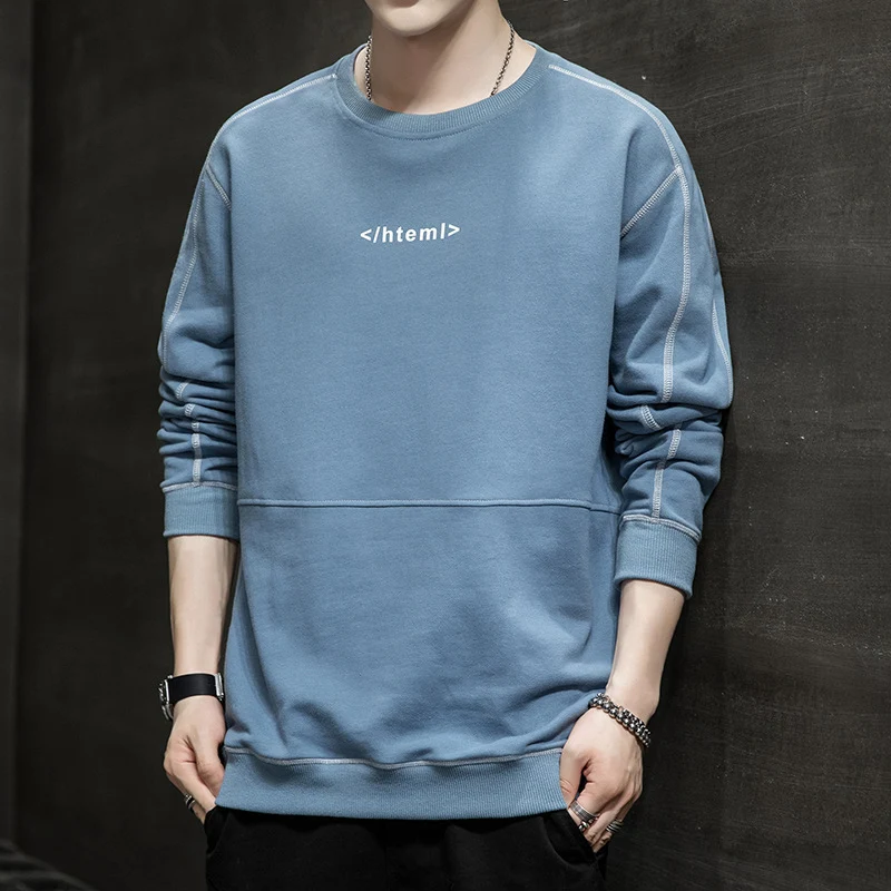 Herren lockeres Oversize‑Sweatshirt mit Kontrastnähten und Code‑Print Nord Taschen