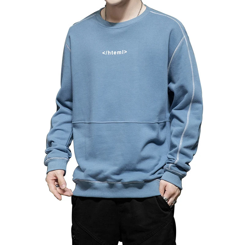 Herren lockeres Oversize‑Sweatshirt mit Kontrastnähten und Code‑Print Nord Taschen
